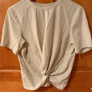 lululemon athletica sparkle ivory knot front tee